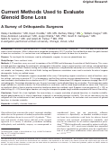 Cover page: Current Methods Used to Evaluate Glenoid Bone Loss: A Survey of Orthopaedic Surgeons.