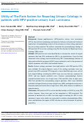 Cover page: Utility of The Paris System for Reporting Urinary Cytology in patients with HPV-positive urinary tract carcinoma.