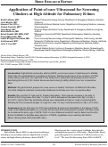 Cover page: Application of Point-of-care Ultrasound for Screening Climbers at High Altitude for Pulmonary B-lines