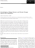 Cover page: Aeroallergens, Allergic Disease, and Climate Change: Impacts and Adaptation