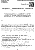 Cover page: Resilience and Optimism as Moderators of the Negative Effects of Stigma on Women Living with HIV