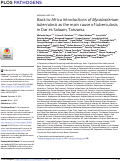 Cover page: Back-to-Africa introductions of Mycobacterium tuberculosis as the main cause of tuberculosis in Dar es Salaam, Tanzania.