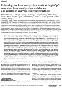 Cover page: Estimating absolute methylation levels at single-CpG resolution from methylation enrichment and restriction enzyme sequencing methods