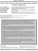 Cover page: More Is More: Drivers of the Increase in Emergency Medicine Residency Applications