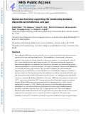 Cover page: Neural mechanisms supporting the relationship between dispositional mindfulness and pain