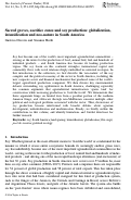 Cover page: Sacred groves, sacrifice zones and soy production: globalization, intensification and neo-nature in South America