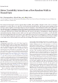 Cover page: Motor Variability Arises from a Slow Random Walk in Neural State