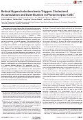 Cover page: Retinal Hypercholesterolemia Triggers Cholesterol Accumulation and Esterification in Photoreceptor Cells*