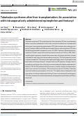 Cover page: Takotsubo syndrome after liver transplantation: An association with intraoperatively administered epinephrine and fentanyl