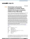 Cover page: Diminished corticomotor excitability in Gulf War Illness related chronic pain symptoms; evidence from TMS study