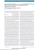 Cover page: Patient Decision Aids for Discouraging Low-Value Health Care Procedures: Null Findings and Lessons Learned