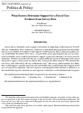 Cover page: What Factors Determine Support for a Parcel Tax: Evidence From Survey Data