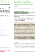 Cover page: Tree growth and stem carbon accumulation in human-modified Amazonian forests following drought and fire