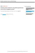 Cover page: Training neural networks using Metropolis Monte Carlo and an adaptive variant