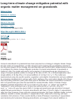 Cover page: Long-term climate change mitigation potential with organic matter management on grasslands.