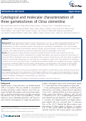 Cover page: Cytological and molecular characterization of three gametoclones of Citrus clementina