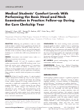 Cover page: Medical Students’ Comfort Levels With Performing the Basic Head and Neck Examination in Practice: Follow-up During the Core Clerkship Year