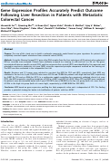 Cover page: Gene Expression Profiles Accurately Predict Outcome Following Liver Resection in Patients with Metastatic Colorectal Cancer