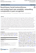 Cover page: Racial biases, facial trustworthiness, and resting heart rate variability: unravelling complexities in pain recognition.