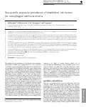 Cover page: Sex-specific exposure prevalence of established risk factors for oesophageal adenocarcinoma