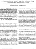 Cover page of A Comparison Between Two MPC Algorithms for Demand ChargeReduction in a Real-World Microgrid System