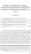 Cover page of Writing on a Blank Slate: Drafting a Blueprint for Experiential Learning at the University of California, Irvine School of Law