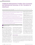 Cover page: Childhood Maltreatment Predicts Poor Economic and Educational Outcomes in the Transition to Adulthood