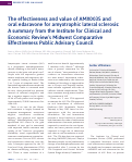 Cover page: The effectiveness and value of AMX0035 and oral edaravone for amyotrophic lateral sclerosis: A summary from the Institute for Clinical and Economic Review’s Midwest Comparative Effectiveness Public Advisory Council