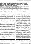 Cover page: Identification of Two Pentatricopeptide Repeat Genes Required for RNA Editing and Zinc Binding by C-terminal Cytidine Deaminase-like Domains*