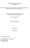 Cover page: Magnetic Pattern Fabrication and Characterization for Next Generation High Density Magnetic Recording System