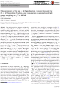 Cover page: Measurements of the pp→ZZ production cross section and the Z→4ℓ branching fraction, and constraints on anomalous triple gauge couplings at s=13TeV