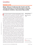 Cover page: Major Adverse Cardiovascular Events and the Timing and Dose of Corticosteroids in Immune Checkpoint Inhibitorâ��Associated Myocarditis