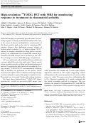 Cover page: High-resolution 18F-FDG PET with MRI for monitoring response to treatment in rheumatoid arthritis