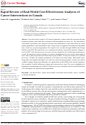 Cover page: Rapid Review of Real-World Cost-Effectiveness Analyses of Cancer Interventions in Canada.