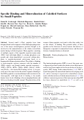 Cover page: Specific Binding and Mineralization of Calcified Surfaces by Small Peptides