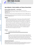 Cover page: Age at migration, family instability, and timing of sexual onset