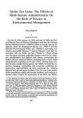 Cover page: Steller Sea Lions: The Effects of Multi-Statute Administration on the Role of Science in Environmental Management