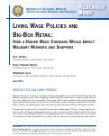 Cover page: Living Wage Policies and Big-Box Retail: How a Higher Wage Standard Would Impact Walmart Workers and Shoppers