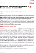 Cover page: Regulation of beige adipocyte thermogenesis by the cold-repressed ER protein NNAT