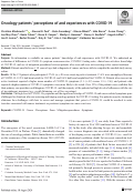 Cover page: Oncology patients’ perceptions of and experiences with COVID-19