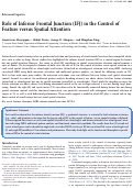 Cover page: Role of Inferior Frontal Junction (IFJ) in the Control of Feature versus Spatial Attention