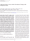 Cover page: Amphetamine Enhances Gains in Auditory Discrimination Training in Adult Schizophrenia Patients.