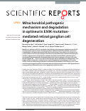 Cover page: Mitochondrial pathogenic mechanism and degradation in optineurin E50K mutation-mediated retinal ganglion cell degeneration