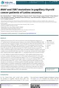 Cover page: BRAF and TERT mutations in papillary thyroid cancer patients of Latino ancestry