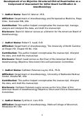 Cover page: Development of an Objective Structured Clinical Examination as a Component of Assessment for Initial Board Certification in Anesthesiology.