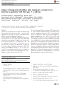 Cover page: Impact of long‐term elosulfase alfa treatment on respiratory function in patients with Morquio A syndrome