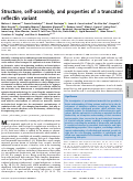 Cover page: Structure, self-assembly, and properties of a truncated reflectin variant