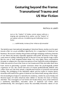 Cover page: Gesturing beyond the Frame: Transnational Trauma and US War Fiction