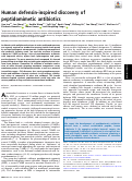 Cover page: Human defensin-inspired discovery of peptidomimetic antibiotics.