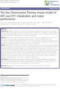 Cover page: The Sex Chromosome Trisomy mouse model of XXY and XYY: metabolism and motor performance